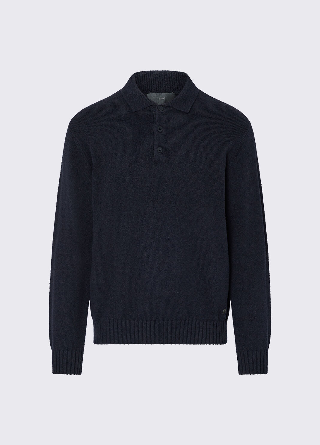 Boucl&eacute; Knit Polo Shirt dark blue Liu Jo - large image number 6