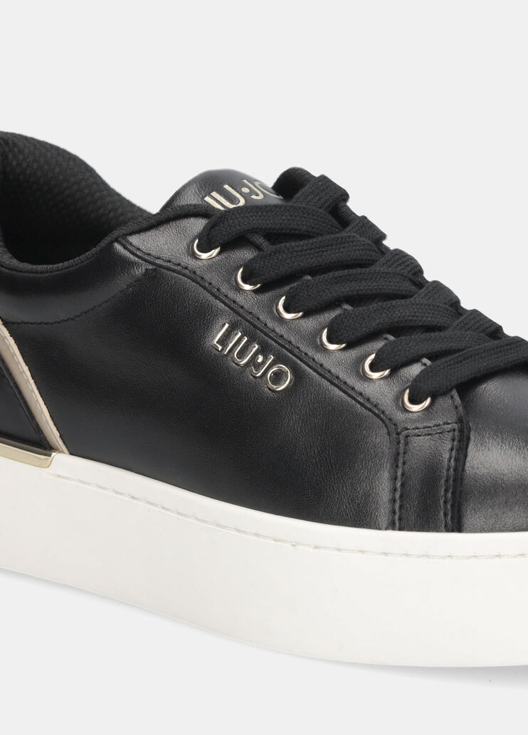 Sneakers à plateforme en cuir noir Liu Jo - large image number 6