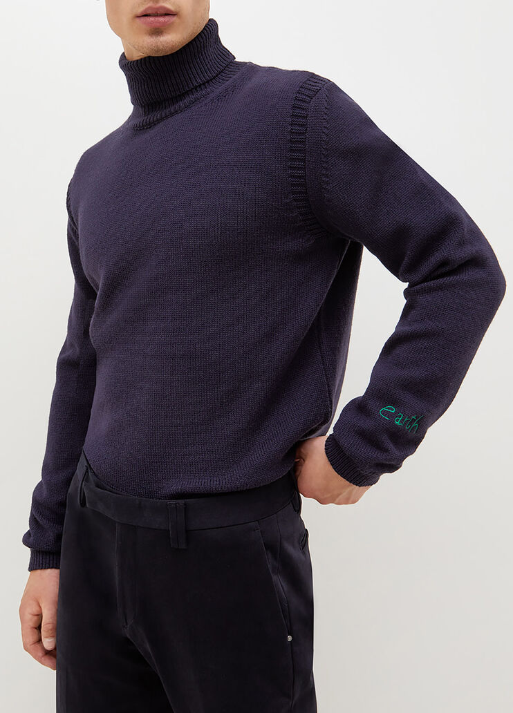 Jersey de cuello alto ecosostenible azul oscuro Liu Jo - large image number 0