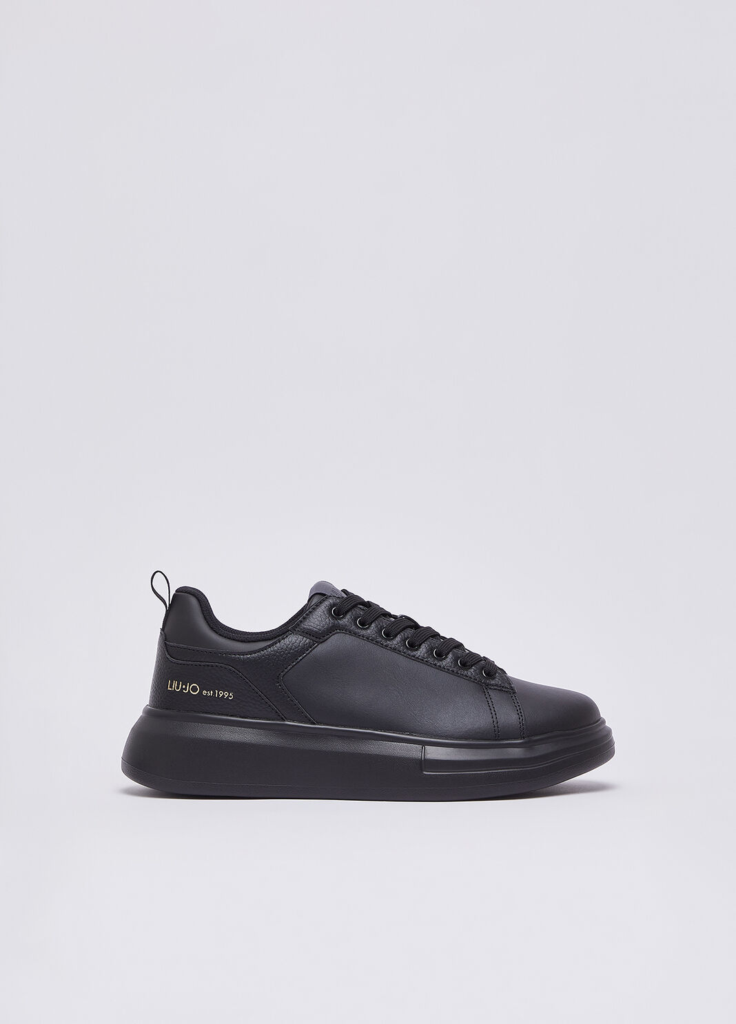 Sneakers &agrave; plateforme en cuir noir Liu Jo - large image number 1