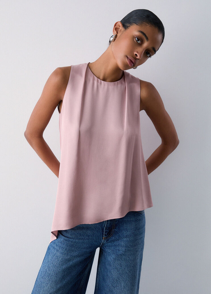 Satin top with bow nude Liu Jo - medium