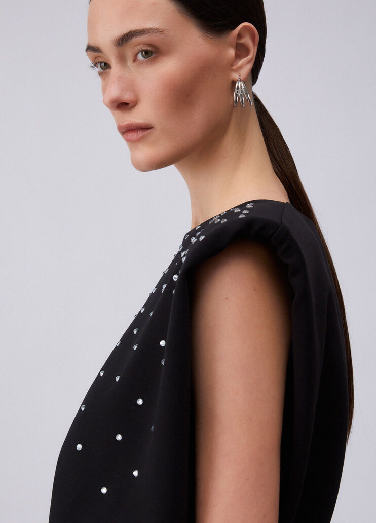 Short dress with rhinestones black Liu Jo - large image number 4