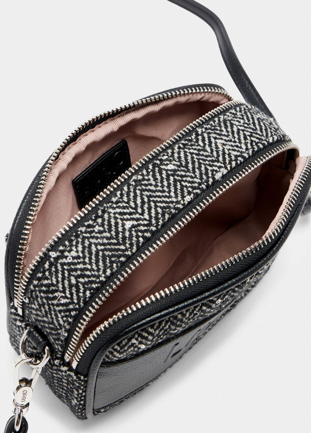 Маленькая сумка из шевронного материала с пайетками черный Liu Jo - large image number 6