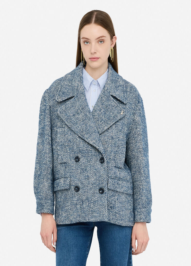 Wool and alpaca peacoat blue Liu Jo - large image number 0 Wool and alpaca peacoat blue Liu Jo - large image number 0