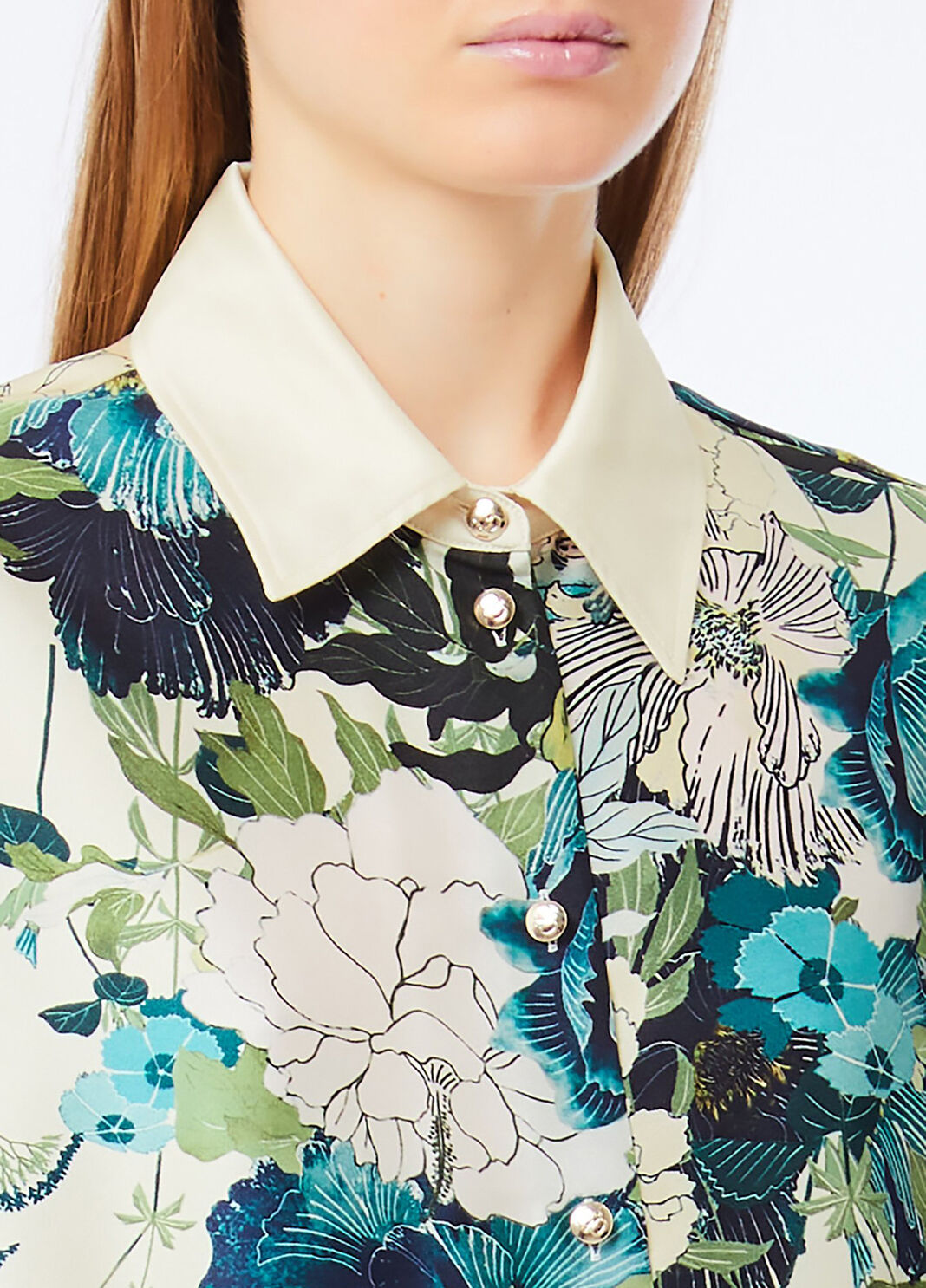 Printed twill shirt milk white Liu Jo - large image number 2