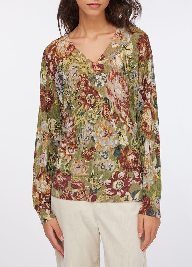 Pull avec col V imprim&eacute; sanderson Liu Jo - medium