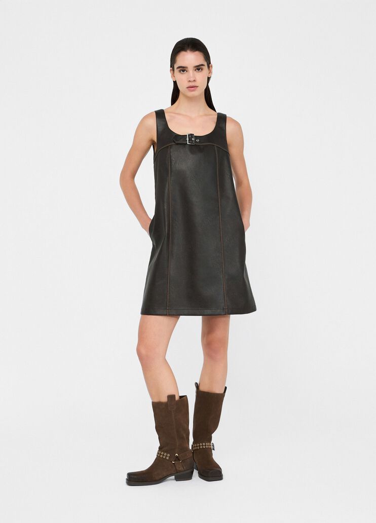 Short coated fabric dress  light chocolate Liu Jo - large image number 5  Short coated fabric dress  light chocolate Liu Jo - large image number 5