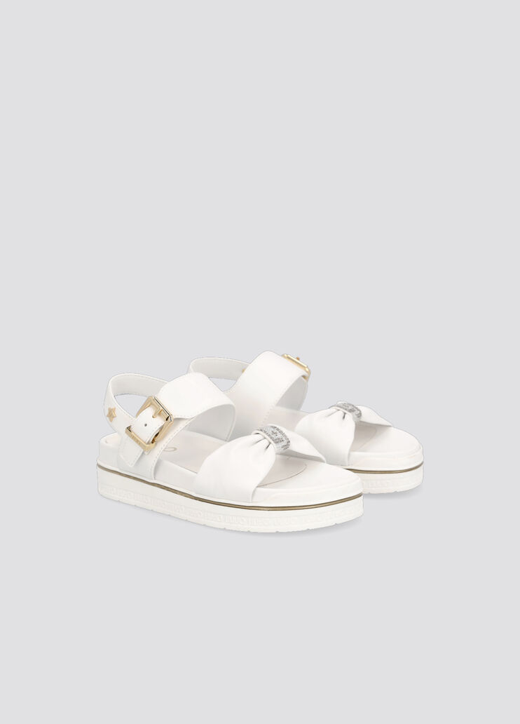 Girls’ sandals with bow milk Liu Jo - large image number 1 Girls’ sandals with bow milk Liu Jo - large image number 1