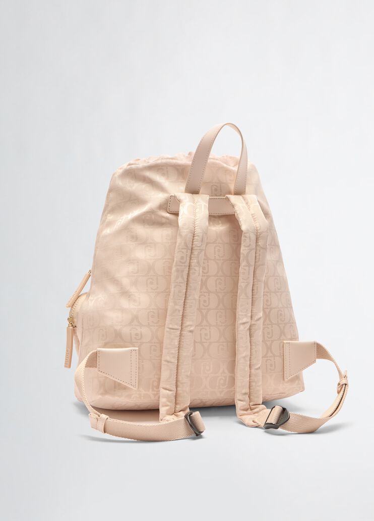 Nylon jacquard backpack light gold colour Liu Jo - large image number 3 Nylon jacquard backpack light gold colour Liu Jo - large image number 3