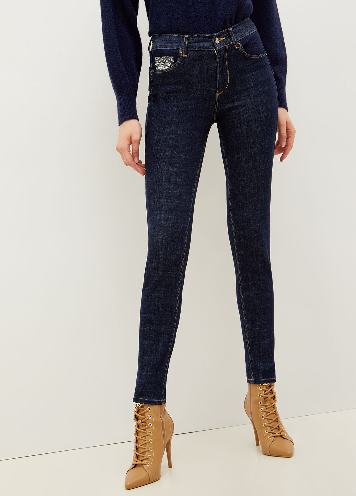 Skinny Bottom Up jeans with sequins