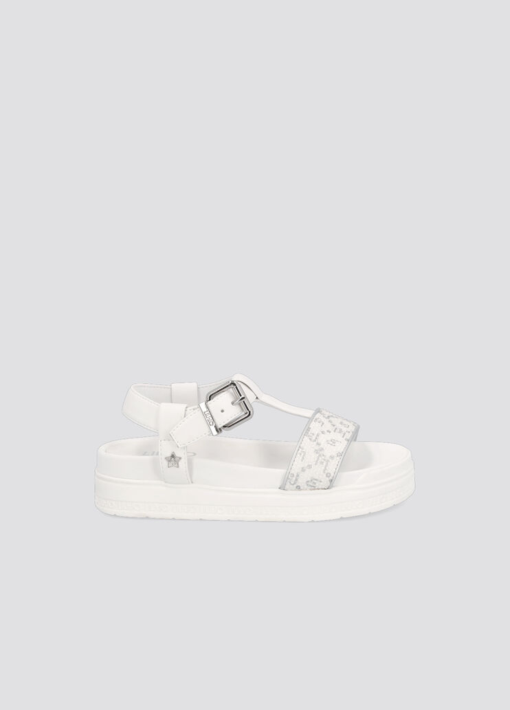 Girls’ sandals with logo milk Liu Jo - large image number 0 Girls’ sandals with logo milk Liu Jo - large image number 0