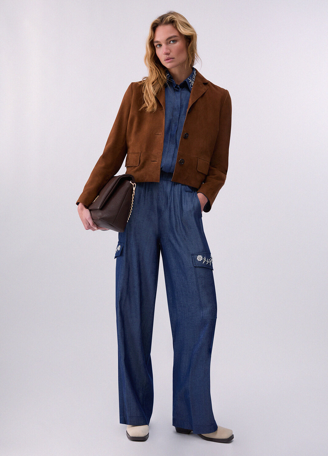 Boxy-Jacke aus Veloursleder Leder Liu Jo - large image number 5