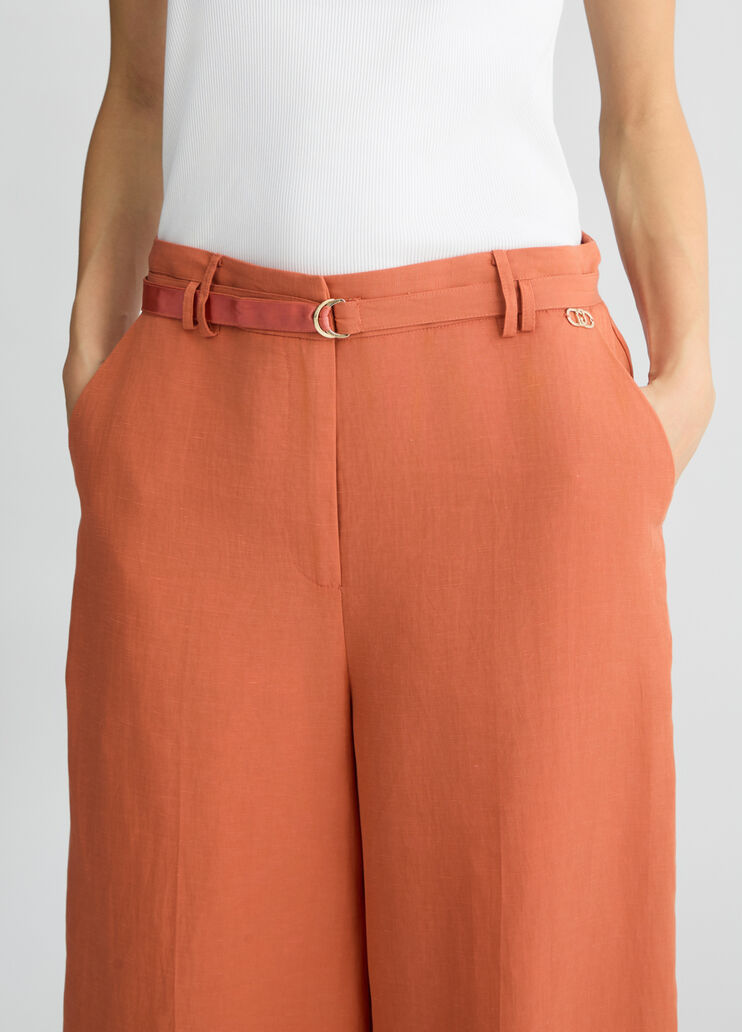 Linen blend Bermuda shorts terracotta Liu Jo - large image number 4 Linen blend Bermuda shorts terracotta Liu Jo - large image number 4