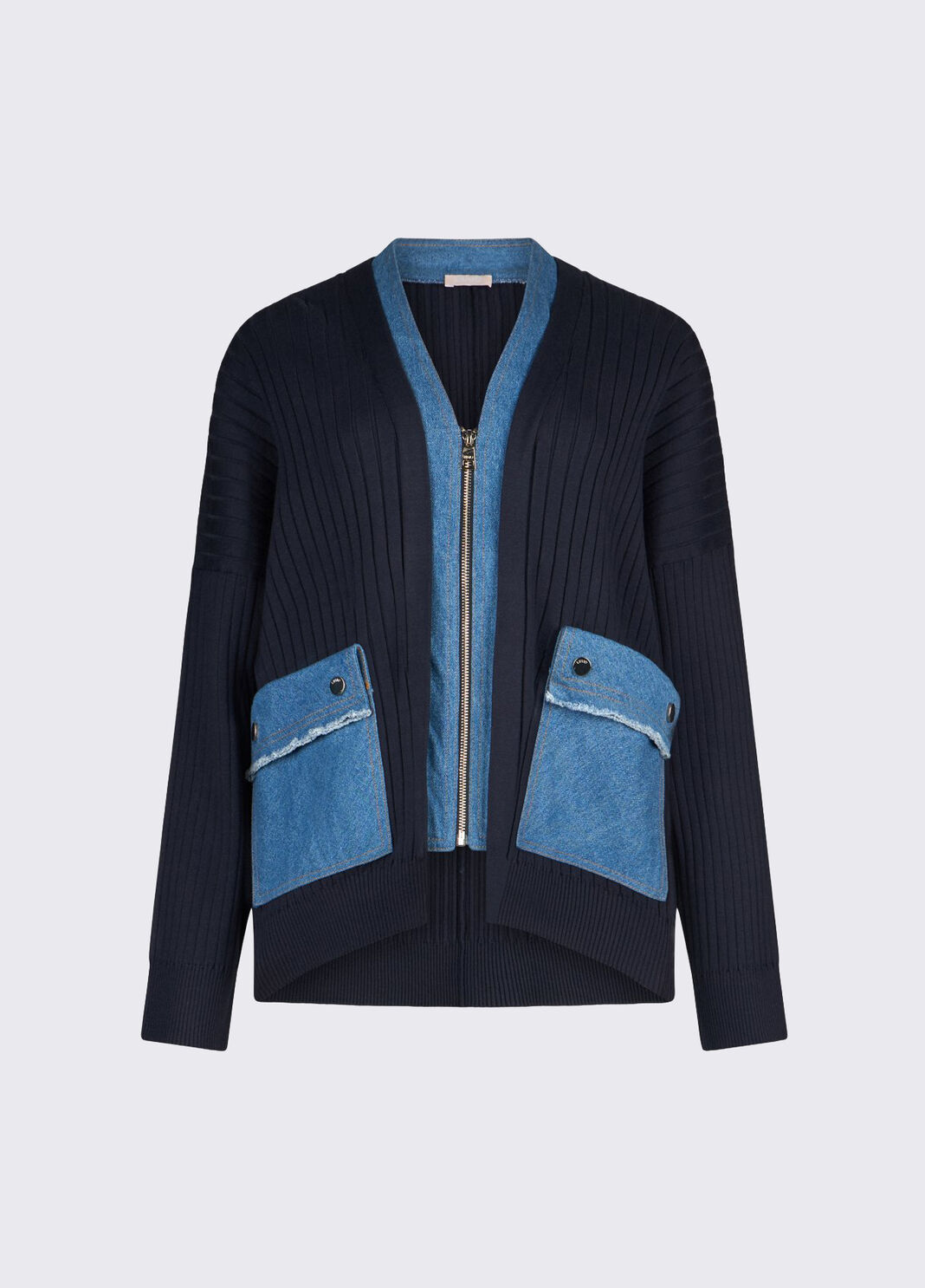 Кардиган в полоску темно-синий Liu Jo - large image number 6