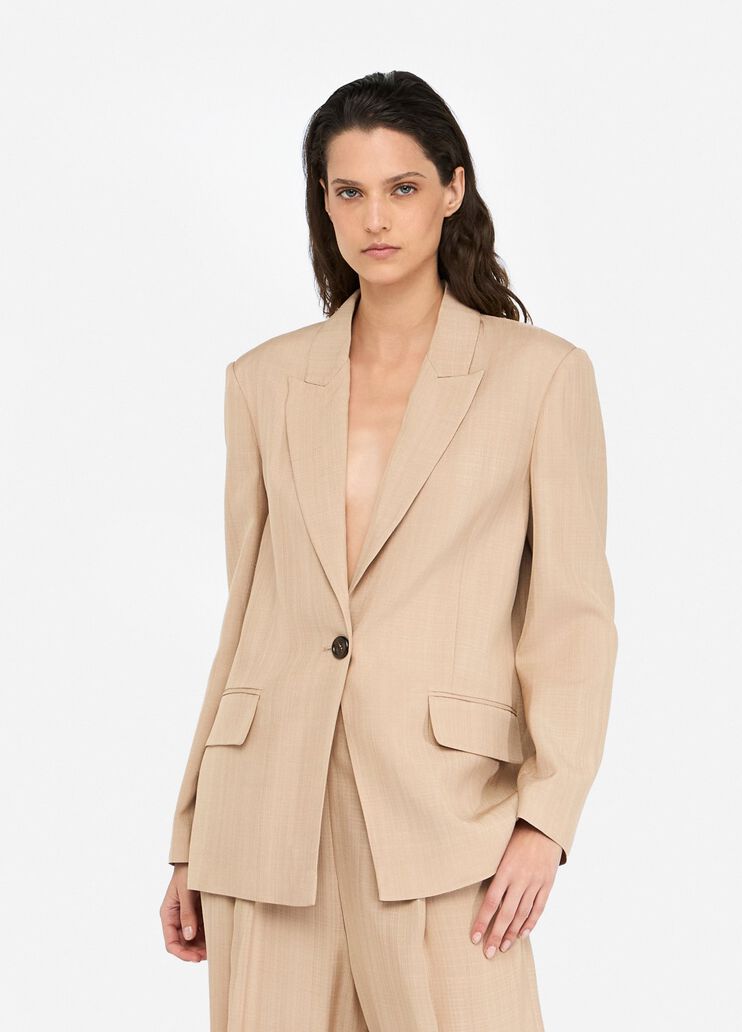 Blouse avec détails en dentelle beige Liu Jo - large image number 0