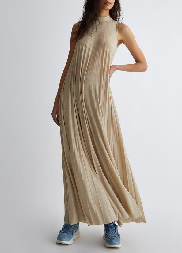 Long pleated dress gold Liu Jo - large image number 0