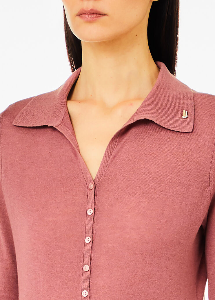 Strick-Poloshirt aus Kaschmirgemisch rosa Liu Jo - large image number 2