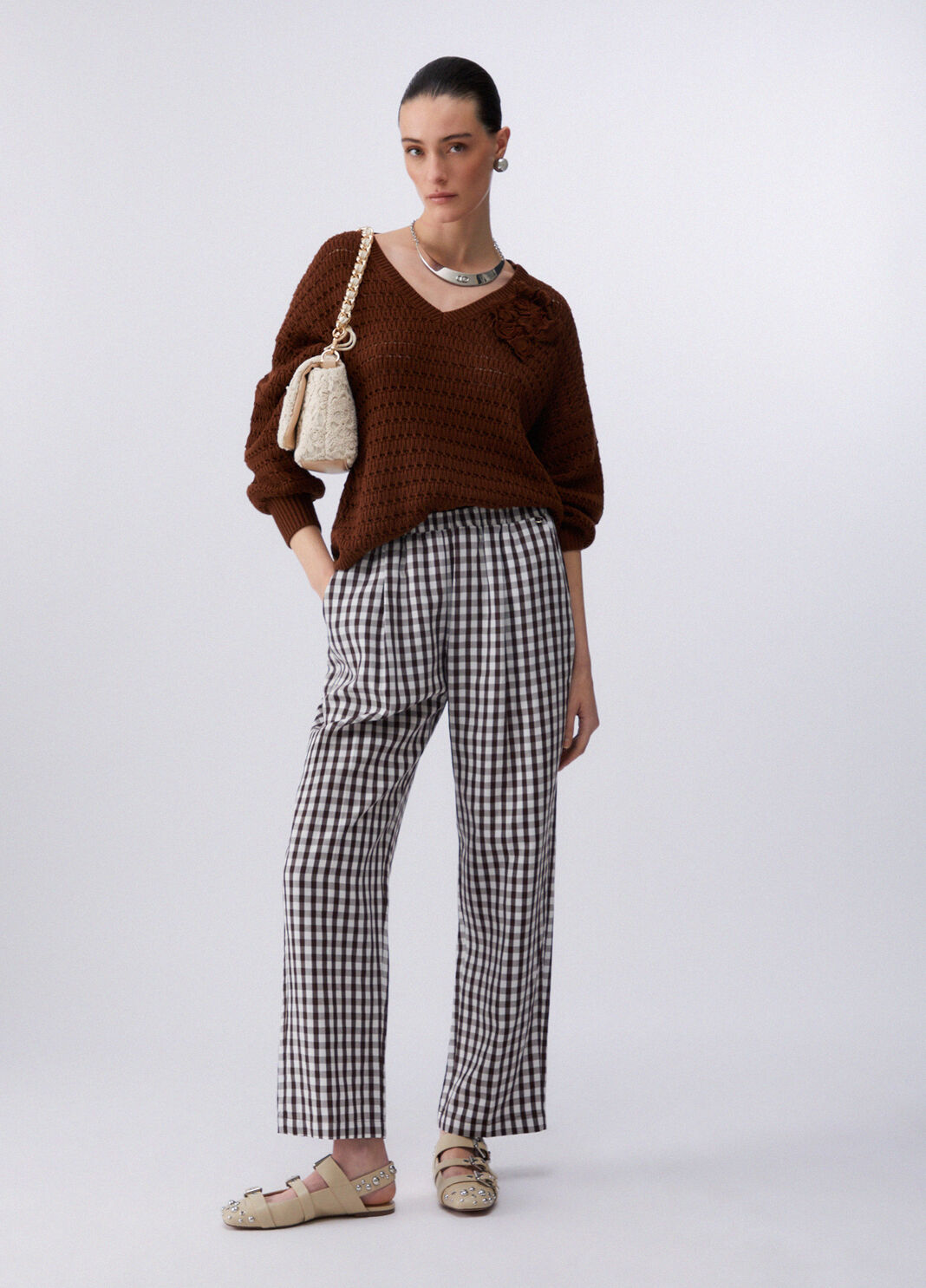 Oberteil mit Lochstickerei Tabak Liu Jo - large image number 5