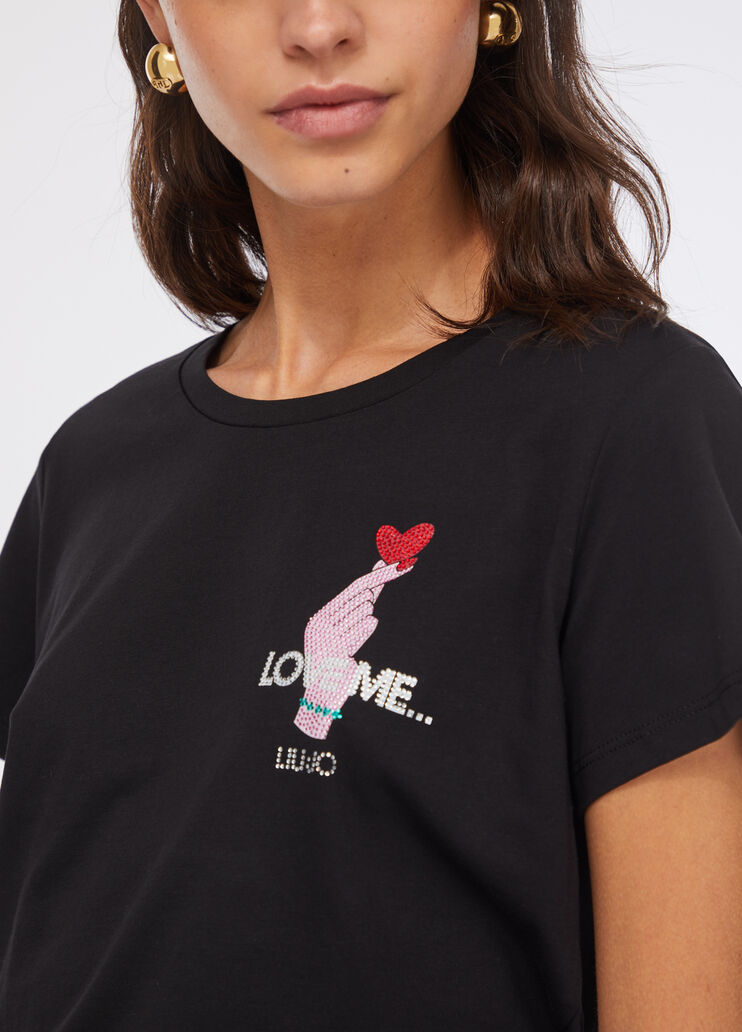 T-shirt en coton noir Liu Jo - large image number 3