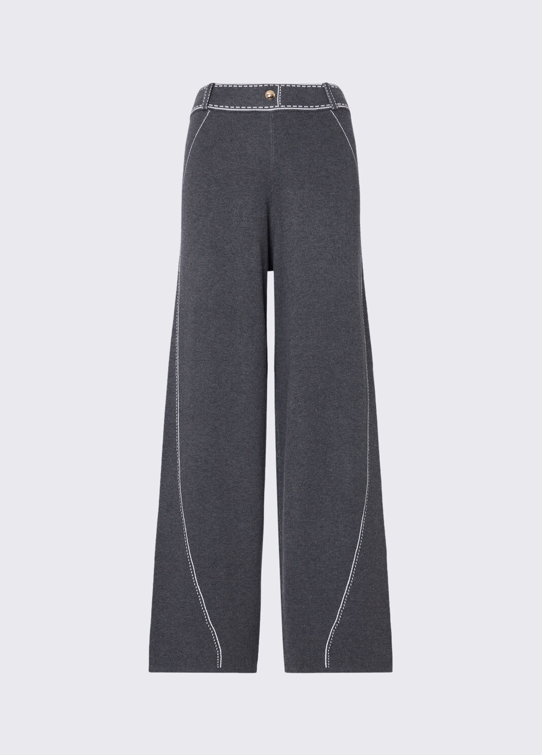 Pantalon avec surpiq&ucirc;res contrast&eacute;es gris Liu Jo - large image number 6