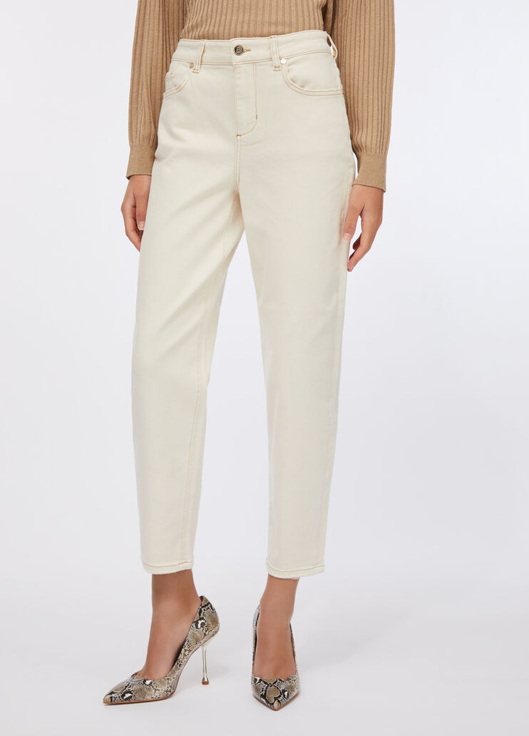 Carrot-fit trousers ecru Liu Jo - large image number 0