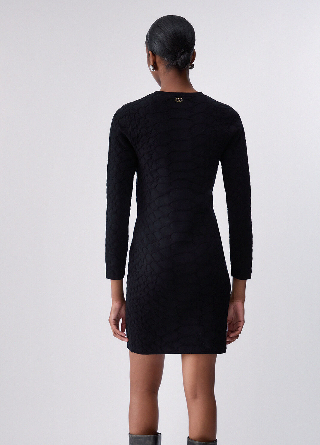 Kurzes Kleid aus Strick Jacquard schwarz Liu Jo - large image number 1