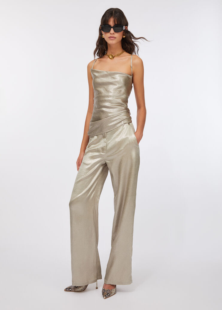 Top en crêpe lamé or Liu Jo - large image number 5