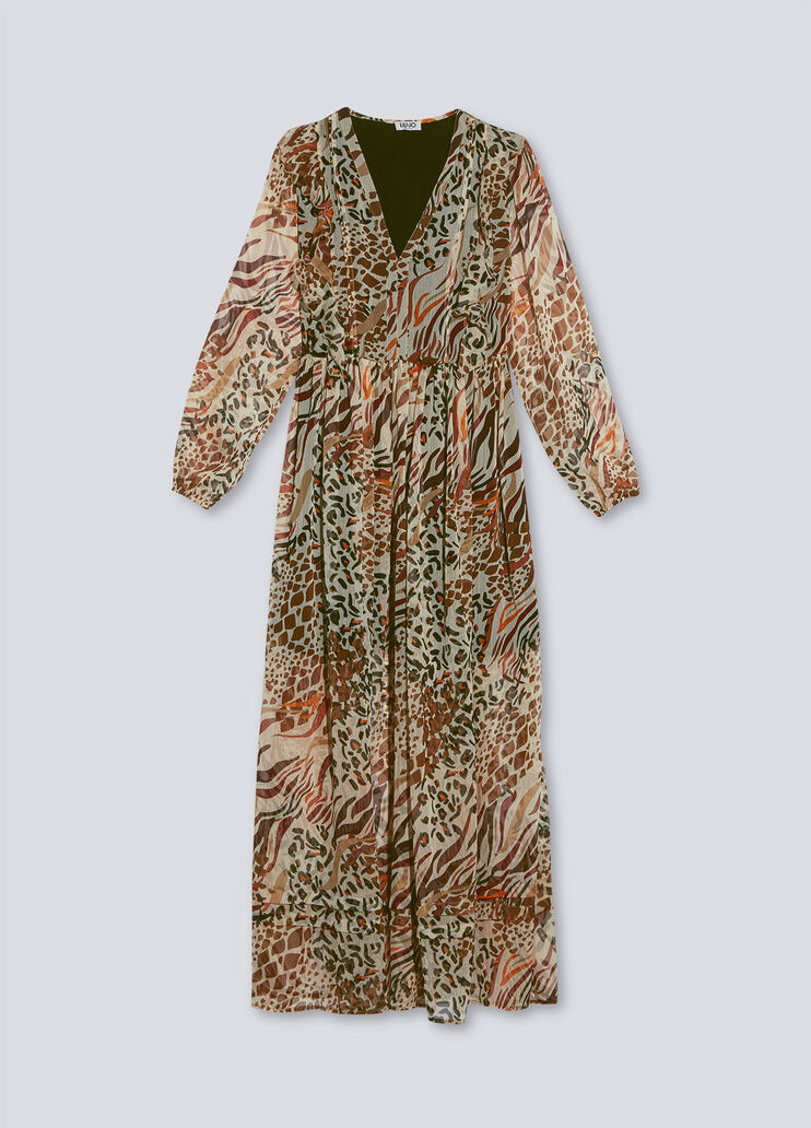 Long dress with animal-print leopard print Liu Jo - large image number 4 Long dress with animal-print leopard print Liu Jo - large image number 4