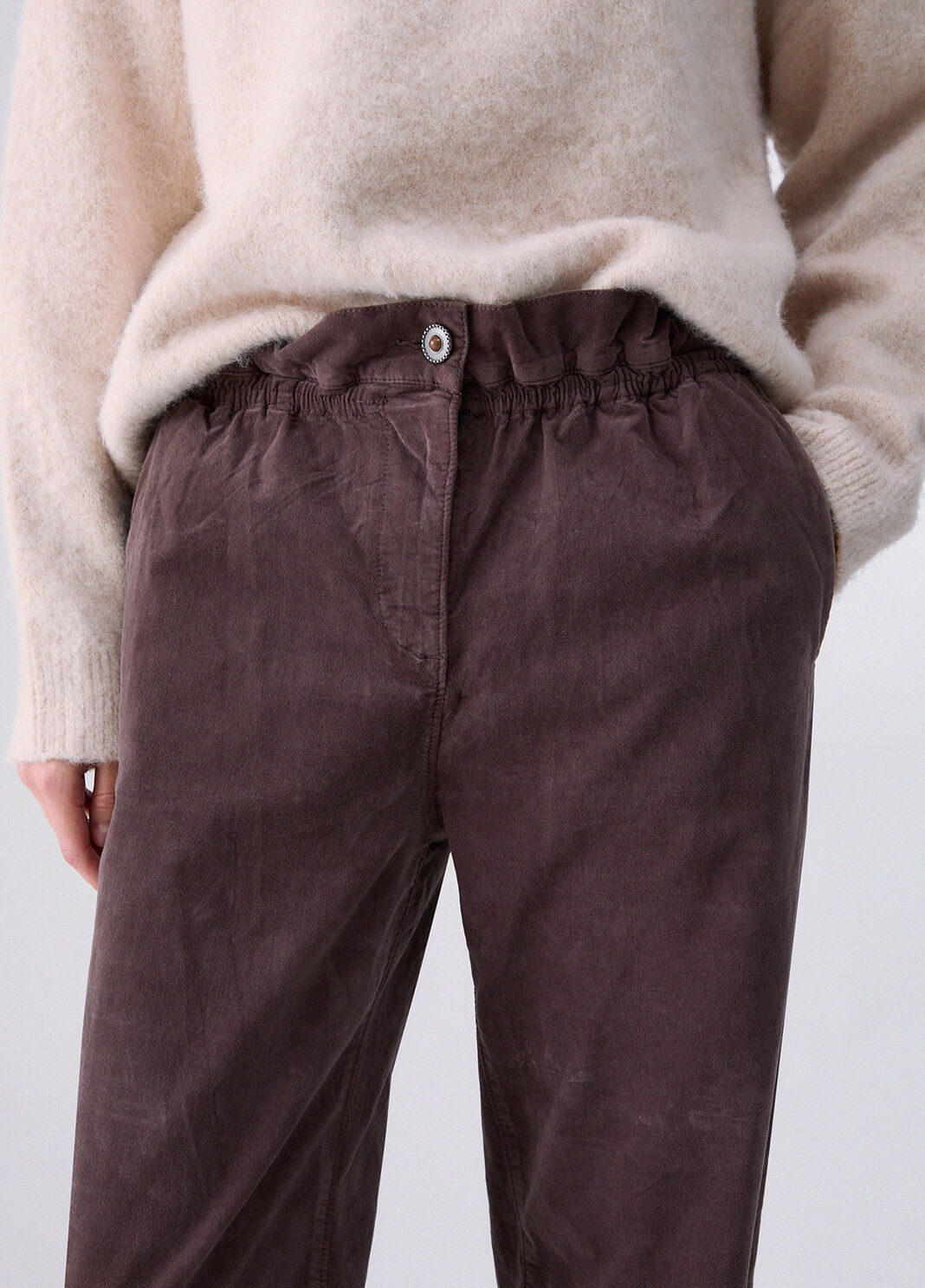 Corduroy Flare Pants dark brown Liu Jo - large image number 4