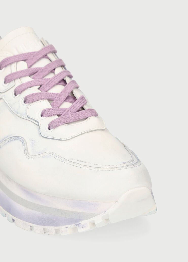 Used-effect platform sneakers Lilac Liu Jo - large image number 3