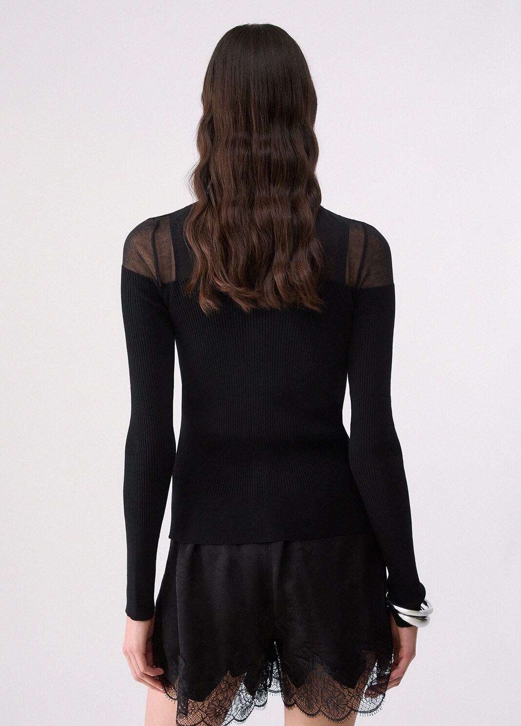 Cardigan with see-through inserts black Liu Jo - large image number 1