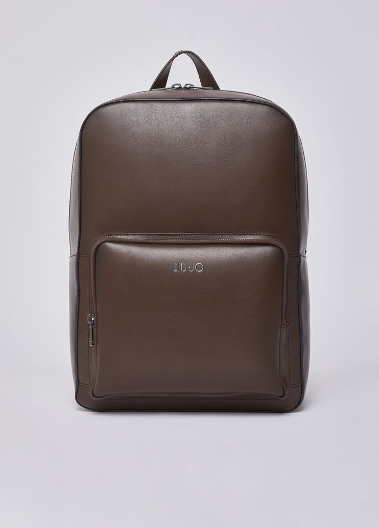 Men&rsquo;s leather backpack chocolate Liu Jo - medium