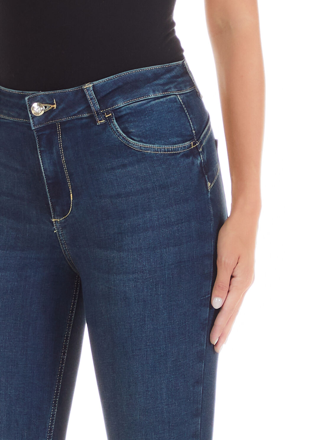 Джинсы клёш высокой посадки синий деним Liu Jo - large image number 2