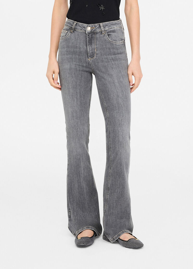 High-rise flared jeans grey denim Liu Jo - medium