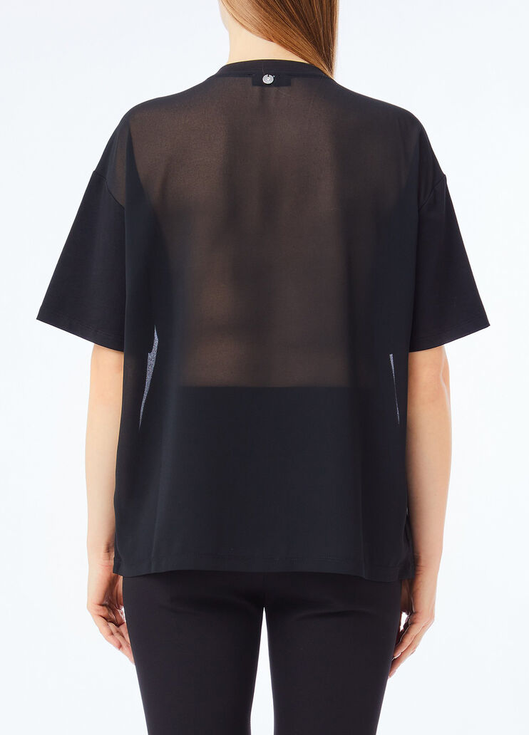 T-shirt con perle e strass nero Liu Jo - medium