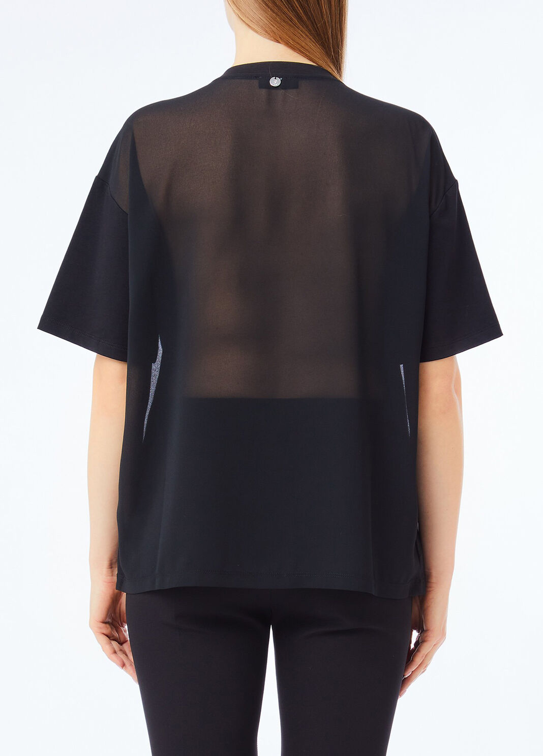 T-shirt con perle e strass nero Liu Jo - large image number 1