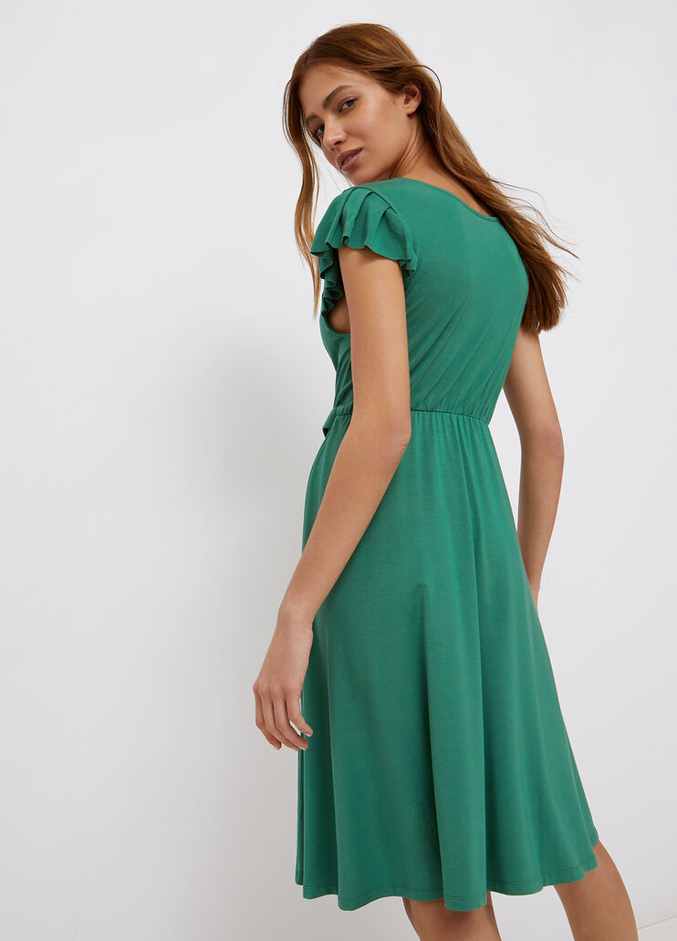 Vestido midi con logotipo verde musgo Liu Jo - large image number 1 Vestido midi con logotipo verde musgo Liu Jo - large image number 1