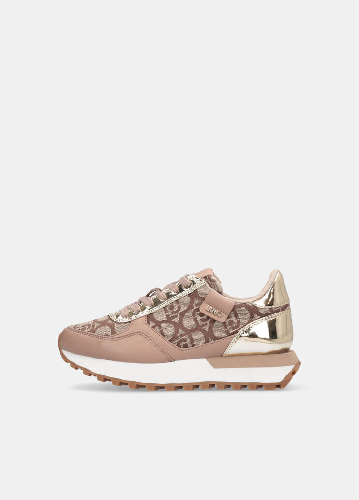 Sneakers with jacquard monogram beige Liu Jo - large image number 5