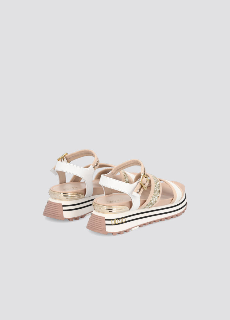 Platform sandals with glitter white/gold/silver Liu Jo - large image number 2