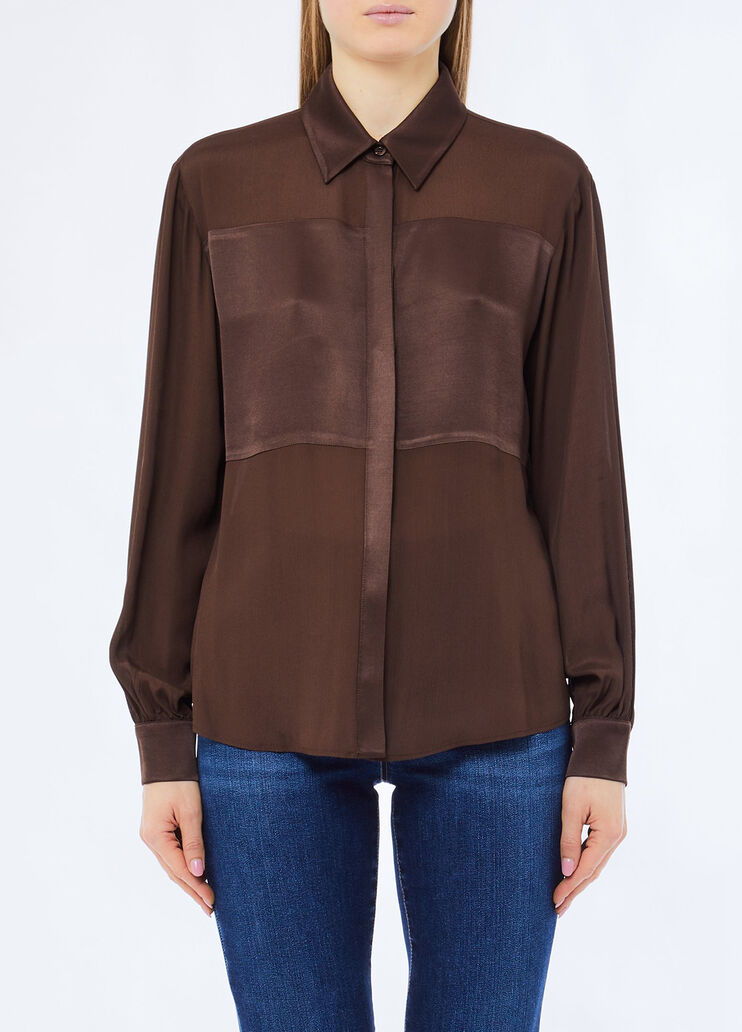 Cr&ecirc;pe de chine shirt chocolate Liu Jo - medium