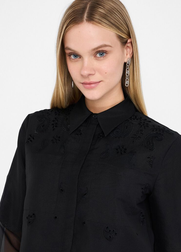 Organza shirt with embroidery black Liu Jo - large image number 4 Organza shirt with embroidery black Liu Jo - large image number 4