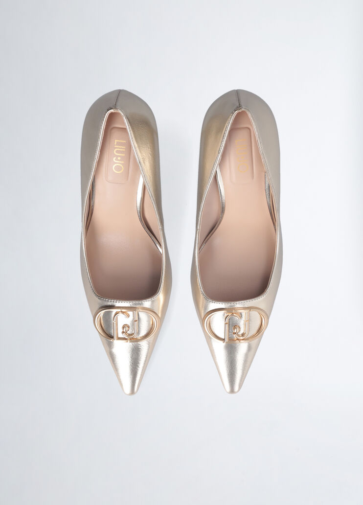 Court shoes with maxi-logo gold-colour Liu Jo - large image number 4 Court shoes with maxi-logo gold-colour Liu Jo - large image number 4