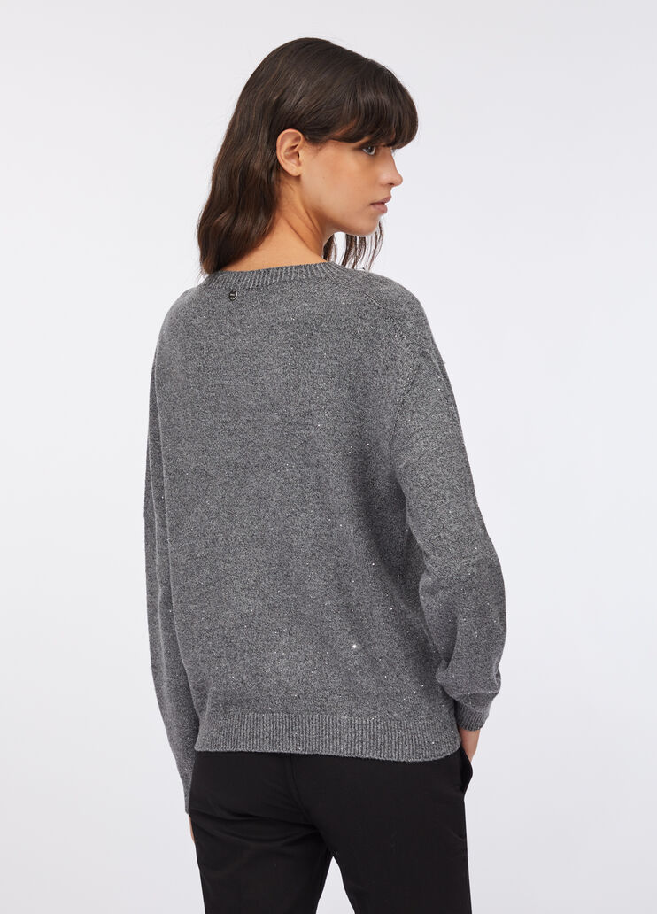 Maglia con micro paillettes grigio Liu Jo - large image number 1