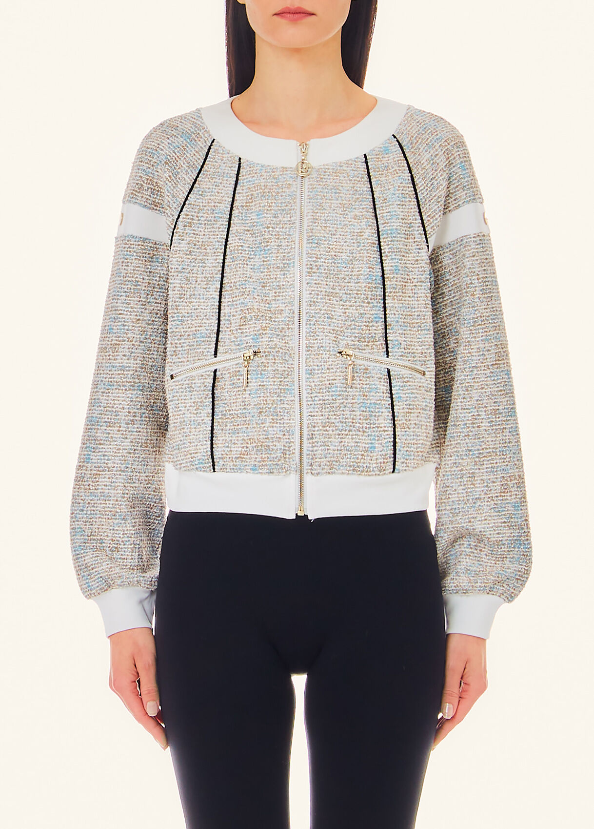 Bouclé jacket colour ivory | Liu Jo