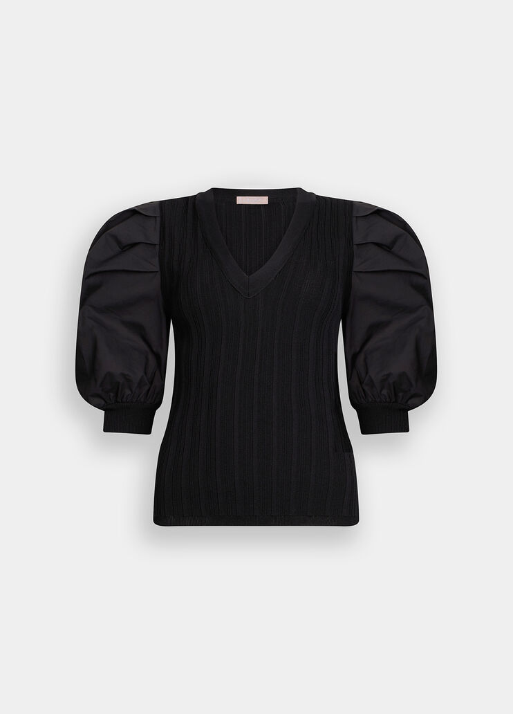 Top à manches ballon noir Liu Jo - large image number 6