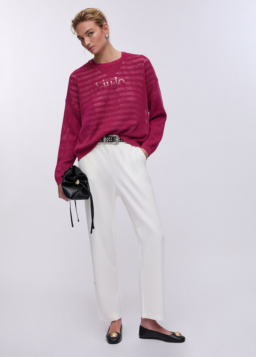 Openwork jumper red Liu Jo - large image number 3