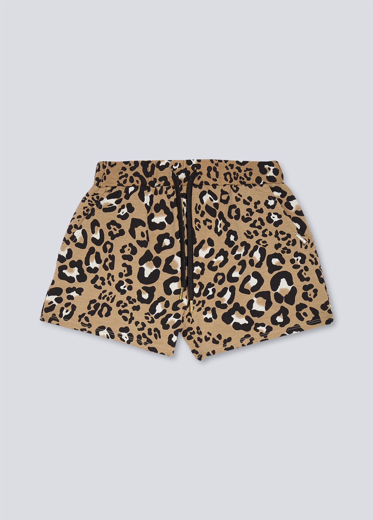 Animal-print fleece shorts
