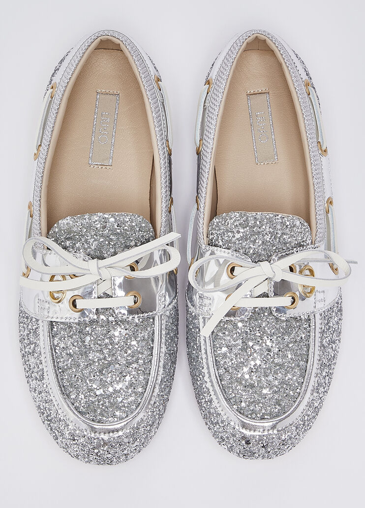 Mokassins mit Allover-Glitter silber Liu Jo - medium