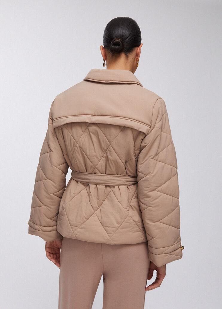 Veste matelassée à ceinture beige Liu Jo - large image number 1
