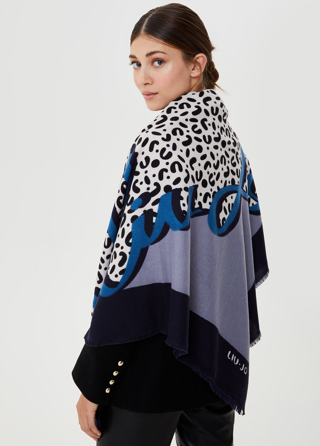Pa&ntilde;uelo con estampado animal Azul oscuro Liu Jo - large image number 1